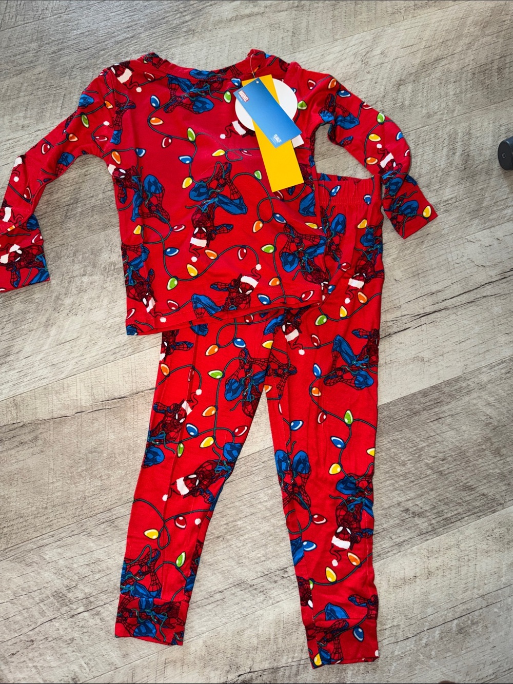 NEW Marvel Red Spider-Man Holiday Lights Kids Pajama Set